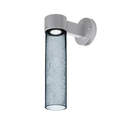 Besa Lighting Juni 16 Outdoor Sconce, Blue Bubble, Silver Finish, 1x4W LED JUNI16BL-WALL-LED-SL